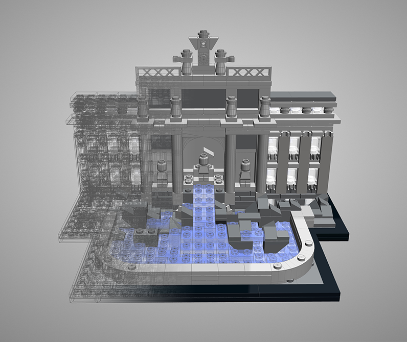 Lego Architecture Model mixed render modes