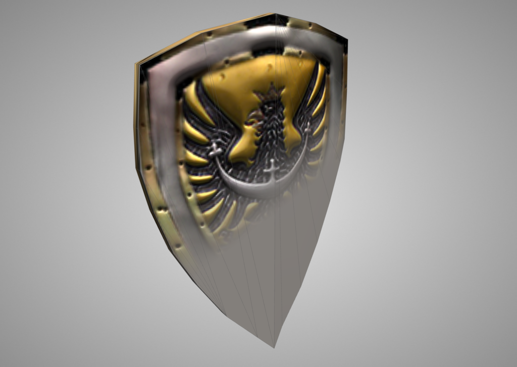 Shield model flat and with normal map applied